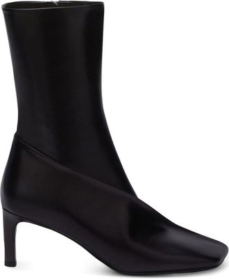 Jil Sander square-toe ankle boots - women - Calf Leather/Calf Leather/Calf Leather - 37 - Black
