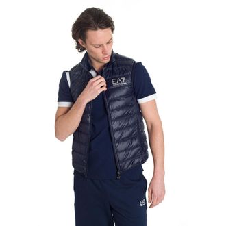 Emporio Armani Vests, male, Blue, Size: XL Padded Sleeveless Jacket