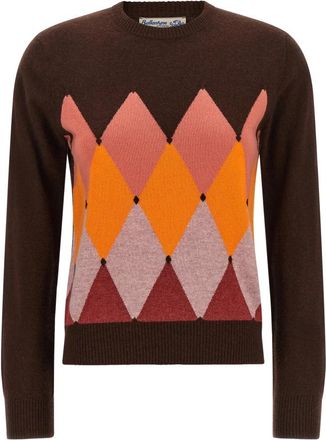 Ballantyne Pure Cashmere Crewneck Sweater - Dames - Ronde hals truien - Bruin - L - Kasjmier - Truien & Vesten