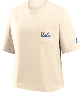 Nike Jordan UCLA Pocket Boxy Nike Womens College T-Shirt in Brown | 1JCM15AUCL-RMN
