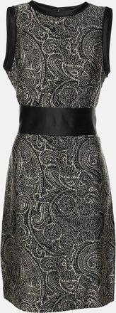 Carolina Herrera Monochrome Jacquard Fabric Midi Sleeveless Dress