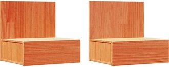 vidaXL Vidaxl - Bedside Table 2 pcs Wax brown 42 x 32.5 x 40 cm Solid pine wood
