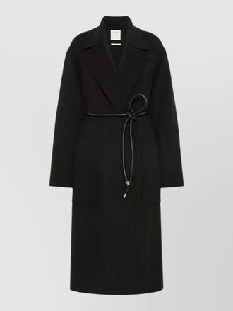 Sportmax long oversized coat belt detail wool