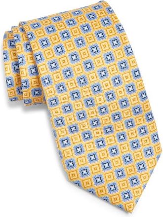 Nordstrom Geometric Print Silk Tie in Yellow at Nordstrom
