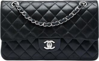 Chanel Pre-owned Vintage Double Flap Schoudertas - Dames - Vintage Schoudertas - Zwart - ONE Size - Leer - Vintage