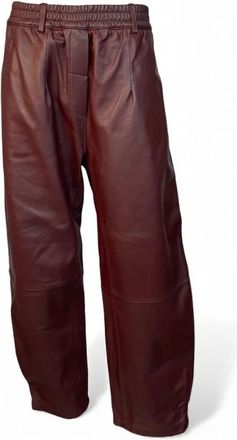 Oakwood MIA 65214 Rechte Broek - Dames - Leren Broeken - Rood - S - Leer - Broeken