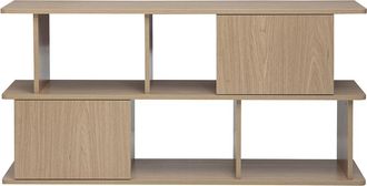 Miliboo Librer&iacute;a Baja Con Almacenaje Acabado Madera Clara Roble L140 Cm Janice