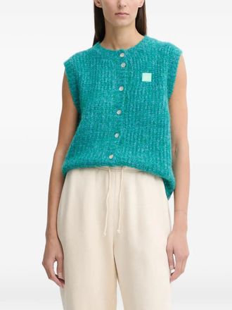 American Vintage East button patch cardigan - Blue