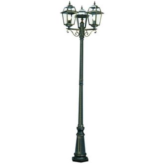 Searchlight Searchlight New Orleans 3 Ljus Utomhuslyktstolpe Svart, Guld Ip44, E27