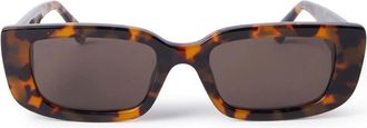 Palm Angels Rechthoekige Havana Bruine Zonnebril - Dames - Zonnebrillen - Bruin - ONE Size - Accessoires
