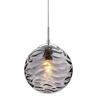 Netlighting Mercury Globe Pendant Light Chrome with Smoked Glass in Grey
