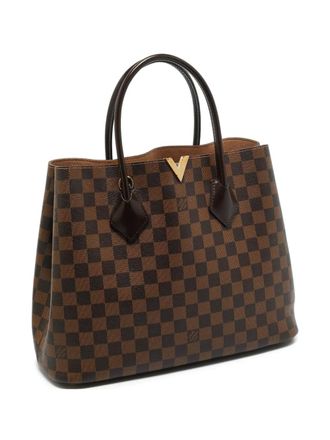 Louis Vuitton 2015 kensington checkered v bag - Brown