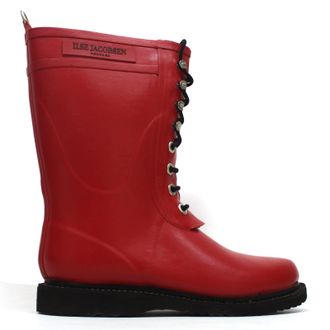 Ilse Jacobsen RUB15 Rubber Womens Mid Calf Boots - Red - Size:UK 5.5