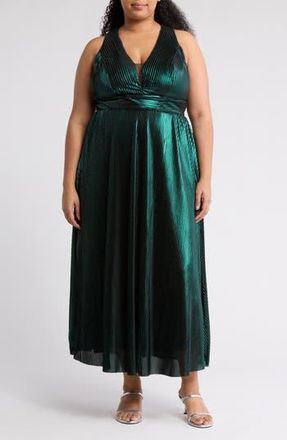 Marina Rossini V-Neck Sleeveless Gown in Hunter at Nordstrom Rack, Size 3X