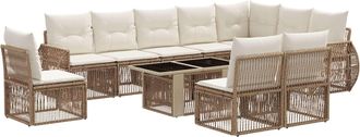 vidaXL Conjunto De Sof&aacute;s De Jard&iacute;n 11 Uds. Beige Y Blanco Crema Vidaxl