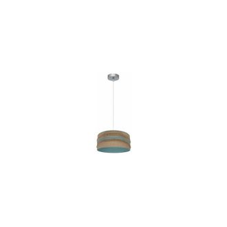 Fabrilamp Colgante Natalia 1xe27 Niquel/saco-turquesa Regx30x30 Cm