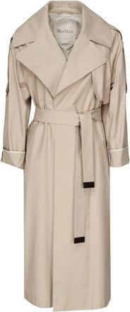 Max Mara Beige Trenchcoat met Afneembare Riem - Dames - Trenchcoats - Beige - L - Katoen - Jassen