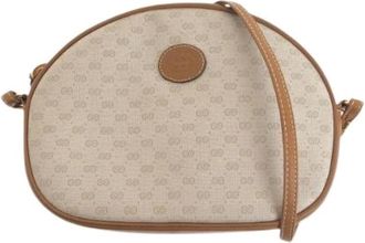 Gucci Pre-owned Cross Body Bags, female, Beige, Size: ONE SIZE Pre-owned Vintage Canvas Crossbody Bag