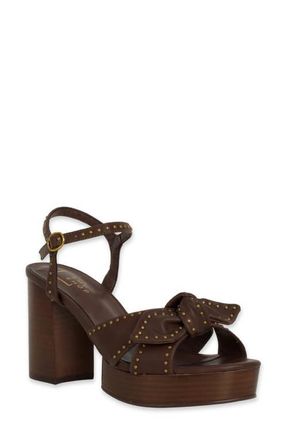 Shushop Etta Studded Platform Sandal in Brown at Nordstrom, Size 6.5