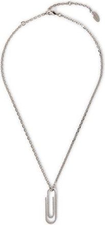 Off-white Womens Paperclip Strass Necklace in Silver at Nordstrom