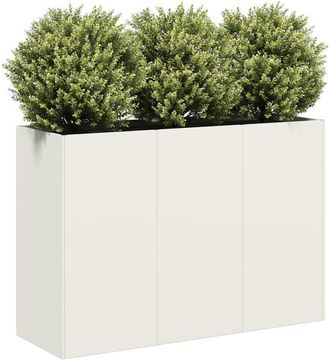 vidaXL Jardinera De Acero Laminado En Fr&iacute;o Blanco 120x40x80 Cm Vidaxl
