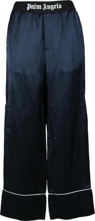 Palm Angels Dames, Broeken, Blauw, Maat: XS Linnen