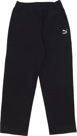 Puma Klassieke zwarte geweven herenbroek - Heren - Straight fit broeken - Zwart - XL - Katoen - Broeken
