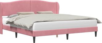 vidaXL Estructura De Cama Con Cabecera Rosa 180 X 200 Cm Terciopelo Vidaxl