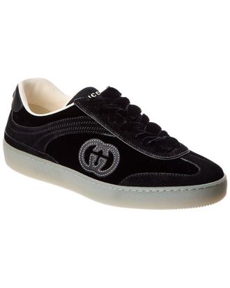 Gucci G75 Velvet & Suede Sneaker