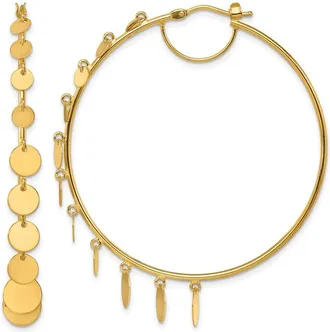 Diamond2Deal 14K Yellow Gold Large 48mm Polished Hollow Hoop Earrings