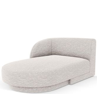 BLOOMINGLOFT Design Chaiselongue Miley mit Armlehne links - Chenille