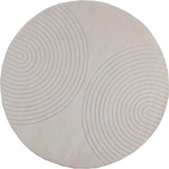 vidaXL Alfombra Interior Galati Crema &Oslash; 120 Cm Poli&eacute;ster Vidaxl