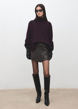 Mango Gonna pantalone similpelle cioccolato - Donna - 44 - MANGO