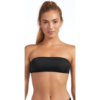 Vitamin A Mila Bandeau Top Womens Black EcoRib Stretch Swimwear Beachy JZZ377