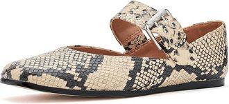 Frye and Co. Elvie Double Prong Mary Jane Womens Dress Flat Shoes Snake Emboss : 6.5 M