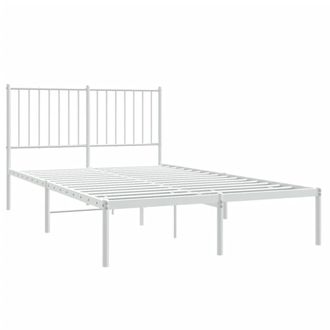vidaXL Estructura Cama Sin Colch&oacute;n Con Cabecero Metal Blanco 120x190cm Vidaxl