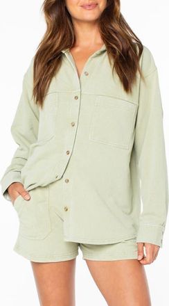 Roxy Dawn Light Button-Up Shirt in Sage at Nordstrom, Size X-Small