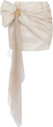 Elisabetta Franchi Rokken, Dames, Beige, 2Xl, Crepon Miniskirt