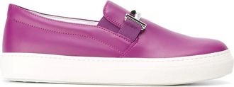 Tod's metallic detailing slip-on sneakers - Roze