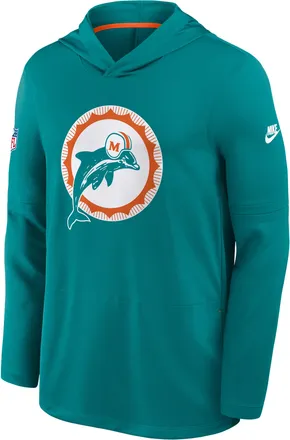 Nike Miami Dolphins Alt Nike Mens Dri-FIT NFL Long-Sleeve Hooded Top in Blue | 03B9EH59Q9P-HHY
