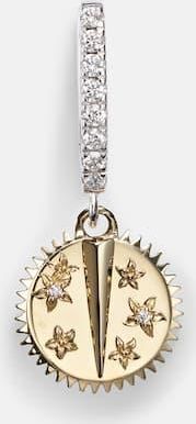 Foundrae Orecchino singolo Resilience Mini in oro giallo e bianco 18kt con diamanti