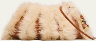 Ulla Johnson Adria Mini Pleated Wave Shearling Crossbody Bag