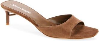 Jeffrey Campbell Cocoa Kitten Heel Slide Sandal in Beige Suede at Nordstrom, Size 8.5