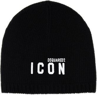 【送料&関税込】Ponpon Beanie Dsquared2 Dsquared2 Beanies, male, Black, Size: ONE SIZE Stylish