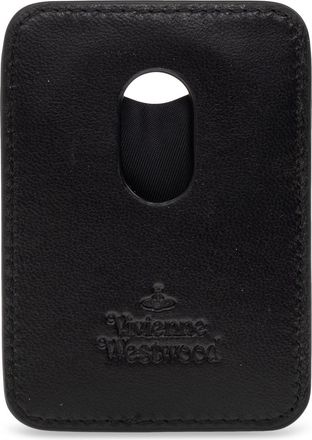 Vivienne Westwood Leather MagSafe Card Case, Unisex, Black