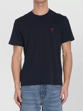 Ami cotton ribbed crewneck short-sleeve t-shirt
