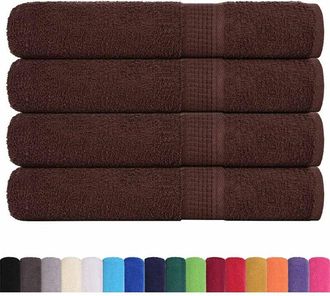 vidaXL Toallas 4 Uds 100% Algod&oacute;n Marr&oacute;n 100x200 Cm 600 Gsm Vidaxl