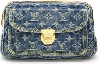 Louis Vuitton Tweedehands Canvas Louis Vuitton tassen - Dames - Vintage Heuptassen - Blauw - ONE Size - Denim - Vintage