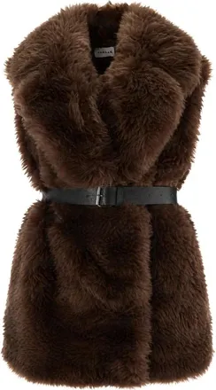 P.A.R.O.S.H. P.a.r.o.s.h., Jassen, Dames, Bruin, S, Polyester, Mouwloze Vest