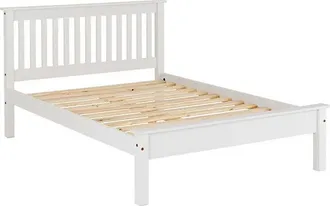 Seconique MONACO 46 DOUBLE LOW END BED - WHITE - SECONIQUE | TJ Hughes
